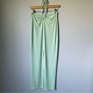 Princes Polly Green Ribbed Halter Dress Size 6